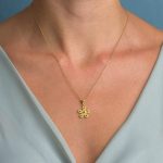 Byzantine Flower Pendant in Gold Plated 925 Silver with Zircons - Image 2