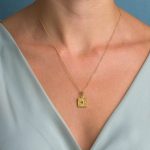 Byzantine Square Pendant in Gold Plated 925 Silver with Zircon - Image 2