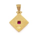 Byzantine Rhombus Pendant in Gold Plated Silver 925 - Image 5