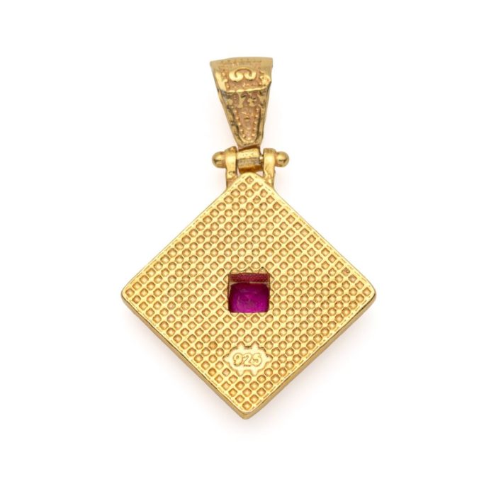 Byzantine Rhombus Pendant in Gold Plated Silver 925 - Image 5