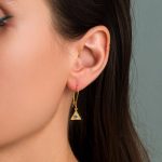 Byzantine Triangle Drop Earrings with Zircon - Image 2