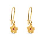 Byzantine Flower Drop Earrings with Zircon - Image 3