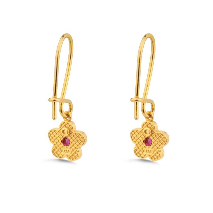 Byzantine Flower Drop Earrings with Zircon - Image 3