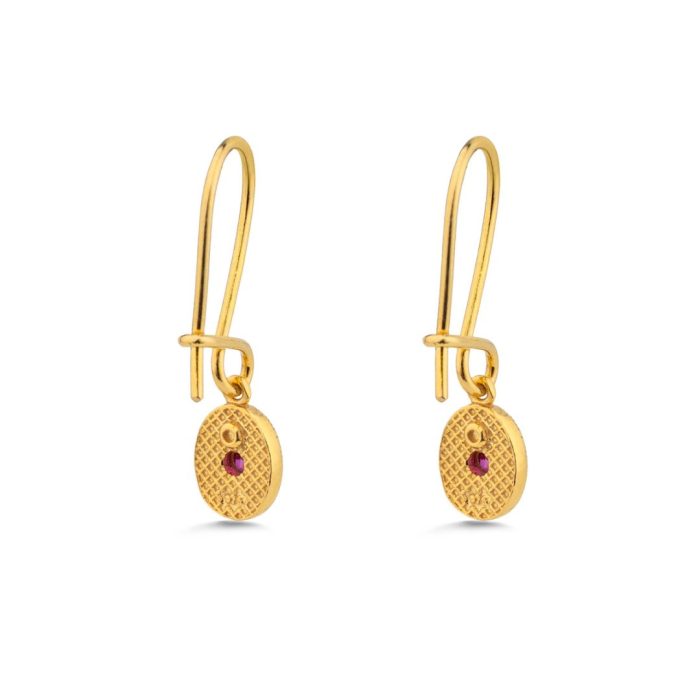 Byzantine Oval Earrings with Zircon - Image 3