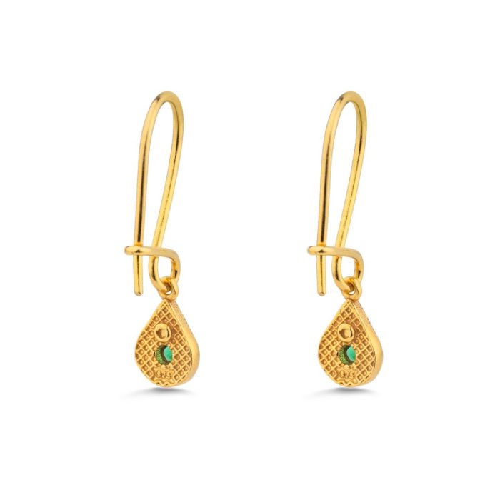 Byzantine Tear Drop Earrings with Zircon - Image 3