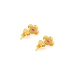 Byzantine Mini Flower Earrings with Zircon - Image 3