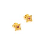 Byzantine Mini Star Stud Earrings with Zircon