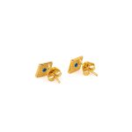 Byzantine Mini Rhombus Earrings with Zircon - Image 3