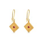 Byzantine Triangle Earrings with Zircon - Image 3