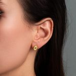 Byzantine Mini Oval Earrings with Zircon - Image 2