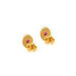 Byzantine Mini Oval Earrings with Zircon - Image 3