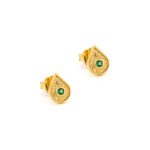 Byzantine Mini Tear Drop Stud Earrings with Zircon - Image 3