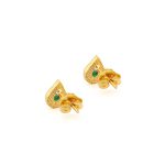 Byzantine Mini Tear Drop Stud Earrings with Zircon - Image 6
