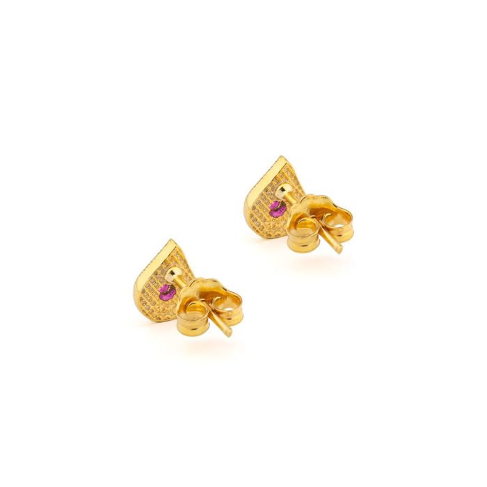 Byzantine Mini Tear Drop Stud Earrings with Zircon - Image 5