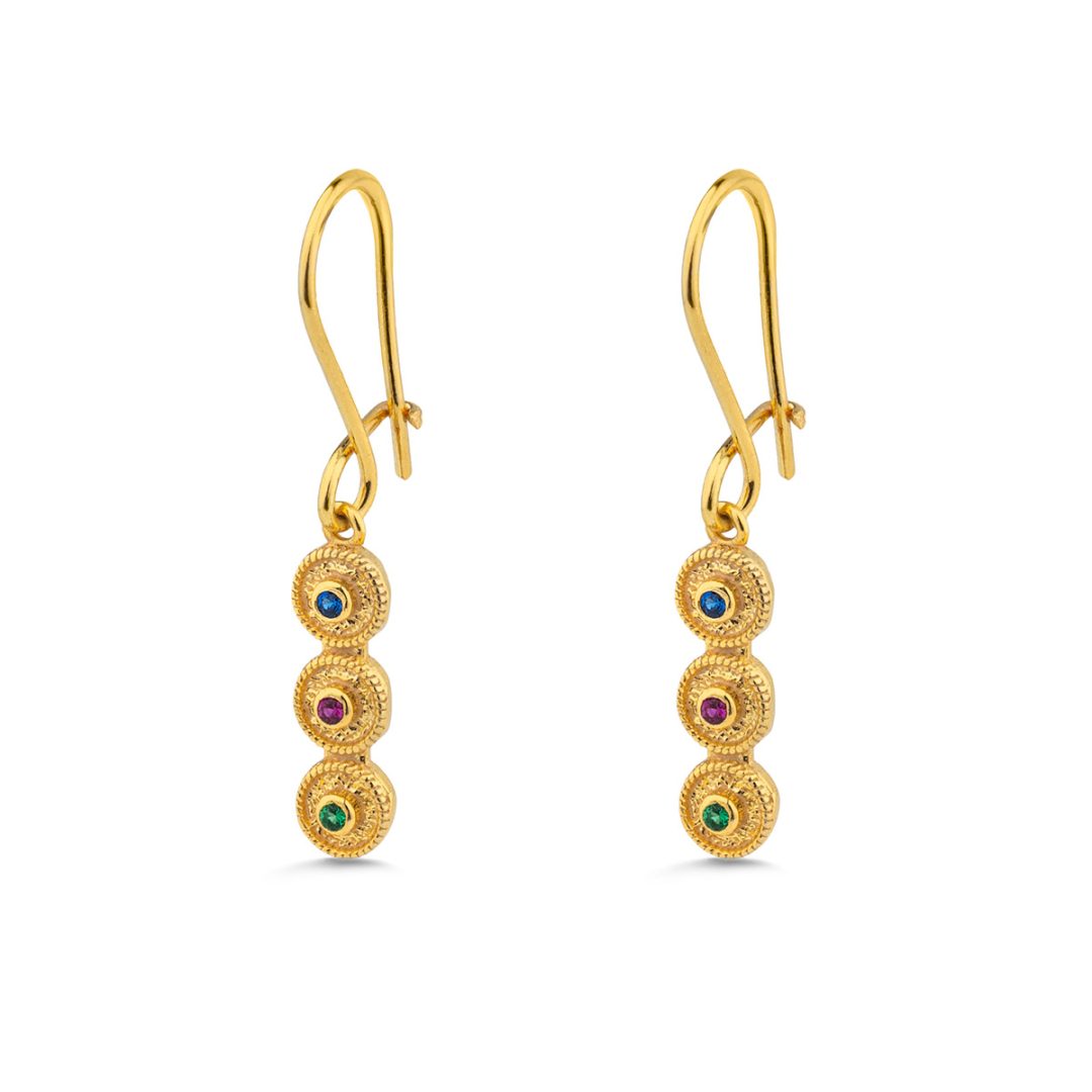 MI-SK-11113007 Byzantine Multicolor Zircon Earrings