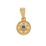 Byzantine Circle Pendant in Gold Plated 925 Silver with Zircon - Image 4