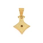 Byzantine Rhombus Pendant in Gold Plated 925 Silver with Zircon - Image 3