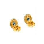 Byzantine Mini Oval Earrings with Zircon - Image 5