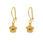 Byzantine Flower Drop Earrings with Zircon - Image 4