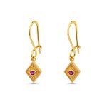 Byzantine Rhombus Earrings with Zircon - Image 4