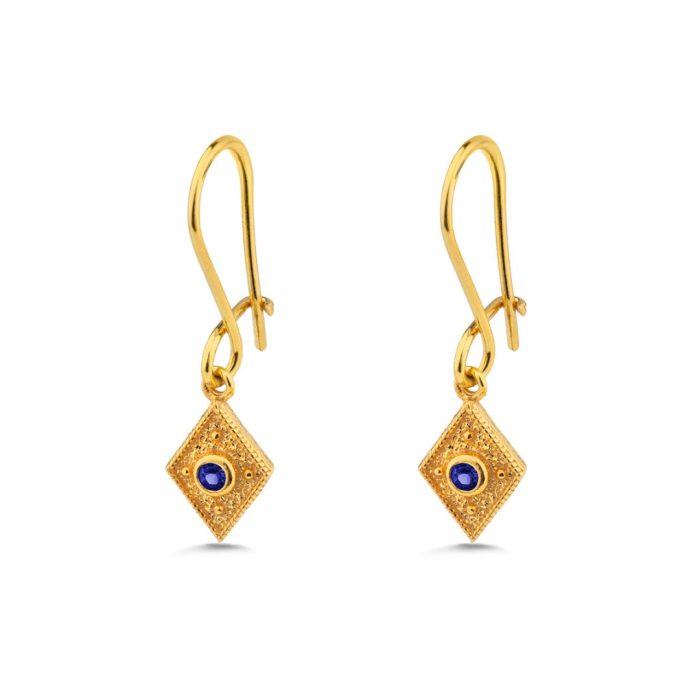Byzantine Rhombus Earrings with Zircon - Image 5