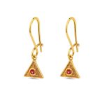 Byzantine Triangle Drop Earrings with Zircon - Image 4