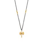 Axe Necklace in 925 Sterling Silver Oxidized and Gold Plated