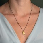 Wisdom Owl Necklace in 925 Sterling Silver Gold Plated and Oxidized - Image 2