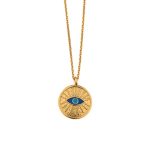 Evil Eye Charm Necklace – 925 Sterling Silver Gold Plated