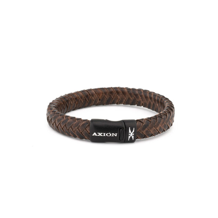 Axion Stainless Steel Leather Bracelet - Image 1