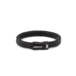 Axion Stainless Steel Leather Bracelet - Image 3