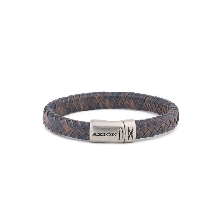 Axion Stainless Steel Leather Bracelet - Image 4