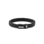 Stainless Steel Leather Bracelet with Meander Motif - Image 6