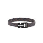 Stainless Steel Leather Bracelet with Meander Motif - Image 3