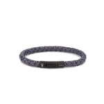 Axion Leather Bracelet with Black Stainless Steel Clasp - Image 3