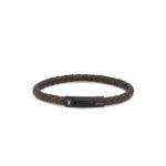 Axion Leather Bracelet with Black Stainless Steel Clasp - Image 4