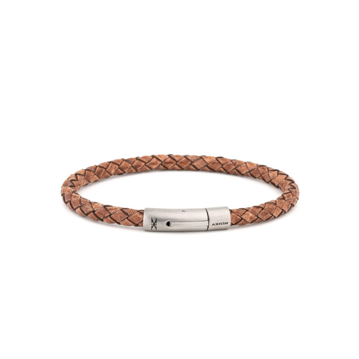 Axion Leather Bracelet with Stainless Steel Clasp - Image 1