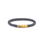 Axion Leather Bracelet with Gold Stainless Steel Clasp