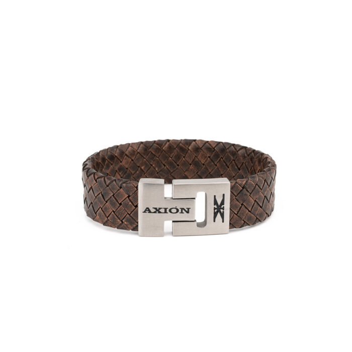 Axion Stainless Steel Leather Bracelet - Image 1