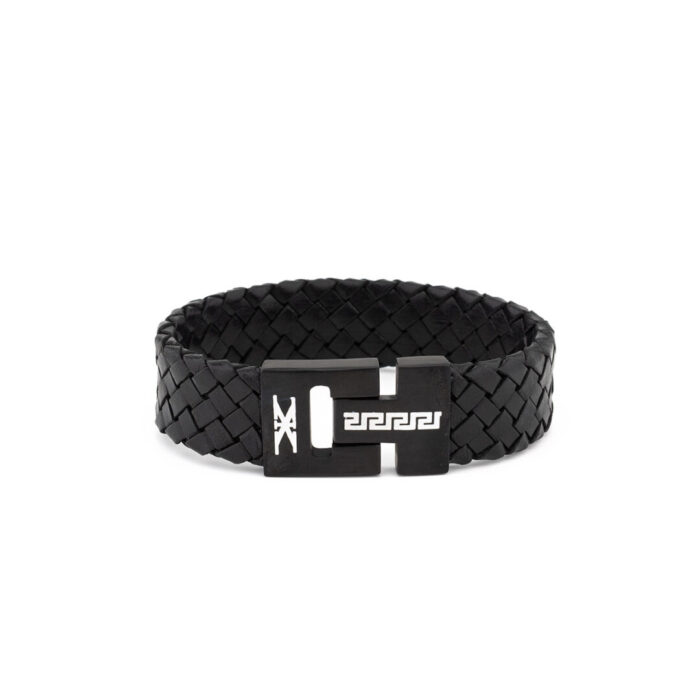 Meander Leather Bracelet and Stainless Steel - Image 2