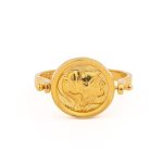 Athena Chalinitis Swivel Flip Coin Ring – Sterling Silver and Gold Plated