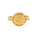Athena Chalinitis Swivel Flip Coin Ring – Sterling Silver and Gold Plated - Image 3