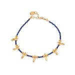 Lapis Lazuli Bracelet in 925 Sterling Silver and Gold Plated