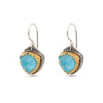 Gerochristo - Iris Triangle Earrings in 925 Sterling Silver with Turquoise Stone