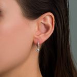 Evil Eye Charm Hoop Earrings in 925 Sterling Silver with Zircon - Image 2