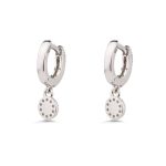 Evil Eye Charm Hoop Earrings in 925 Sterling Silver with Zircon - Image 3