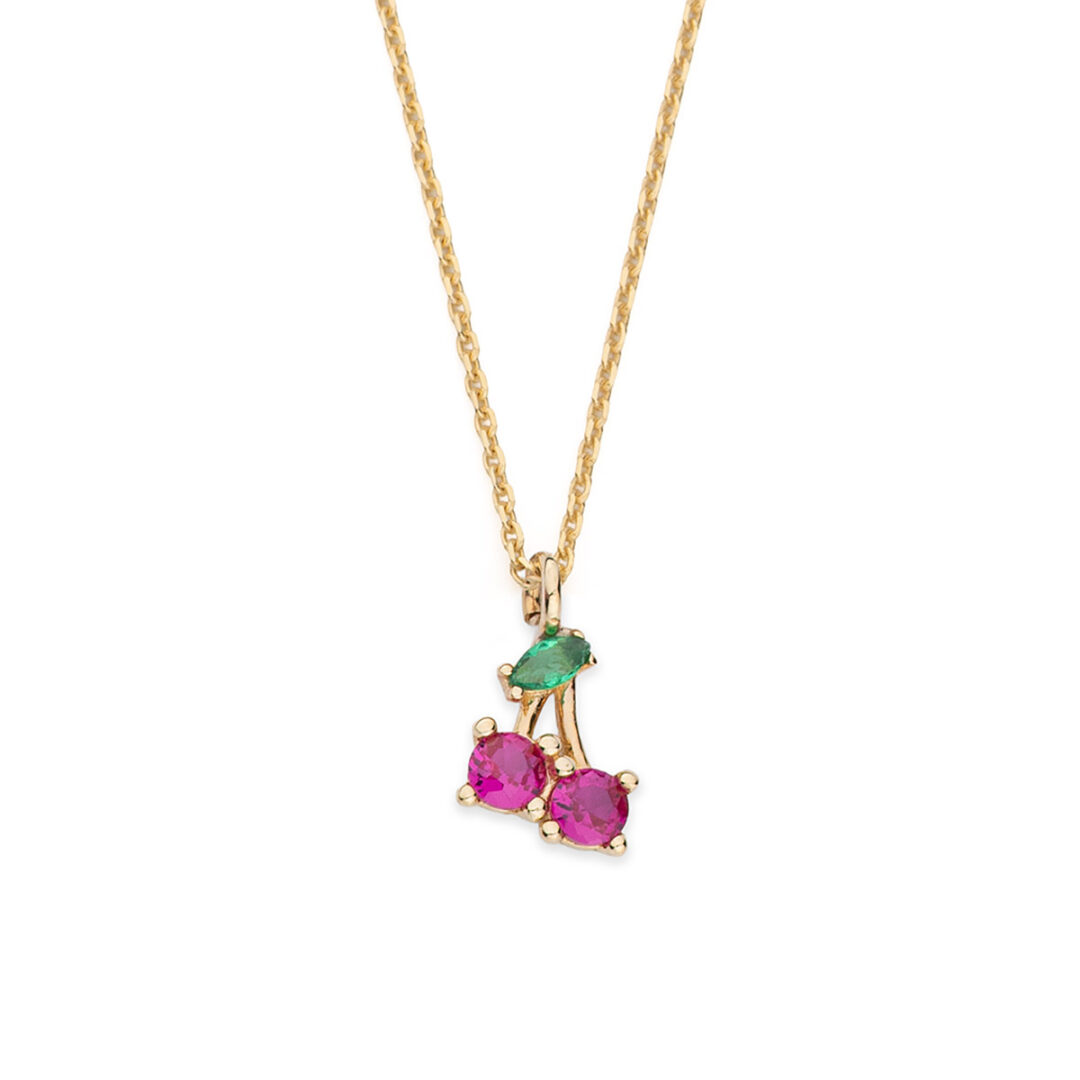 PAP-NE-24 9K Gold Cherry Necklace for Children - Image 1