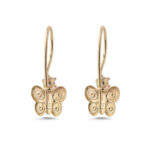 Children's 9K Gold Butterfly Dangle Earrings with Enamel - Image 3