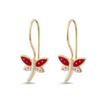 Gold Butterfly Dangle Earrings for Children