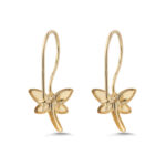 Gold Butterfly Dangle Earrings for Children - Image 3